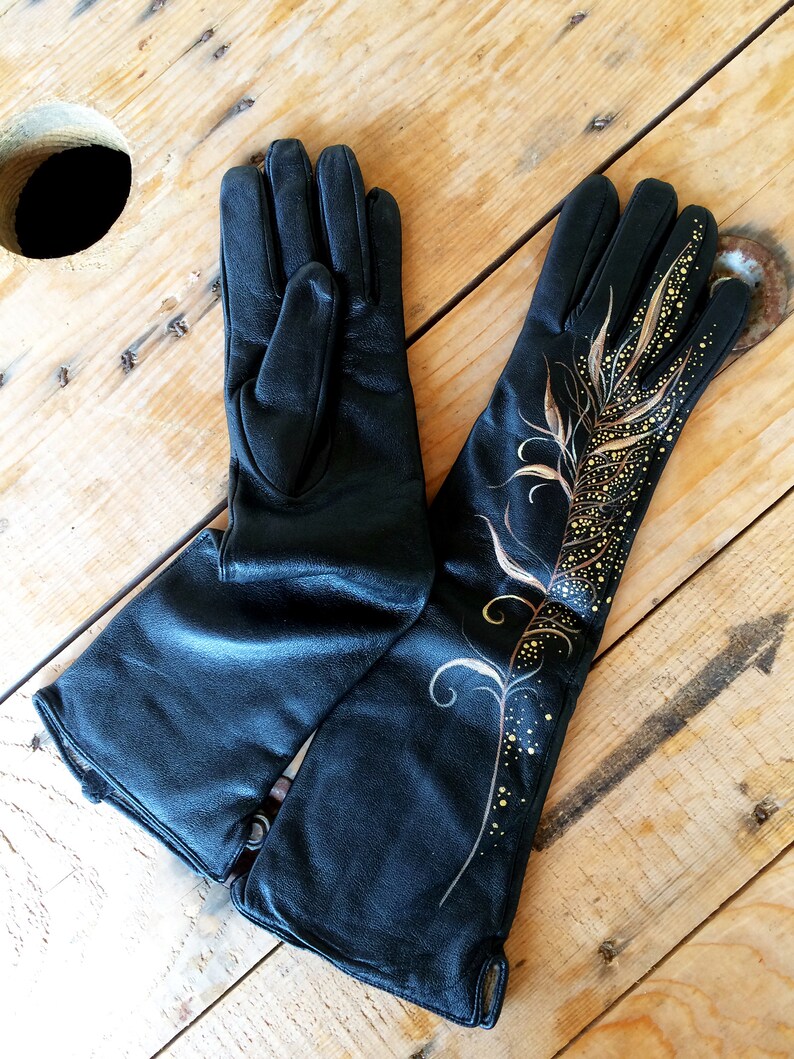 Long Gloves Womens Leather Ladies Gloves Personalized Arm Etsy