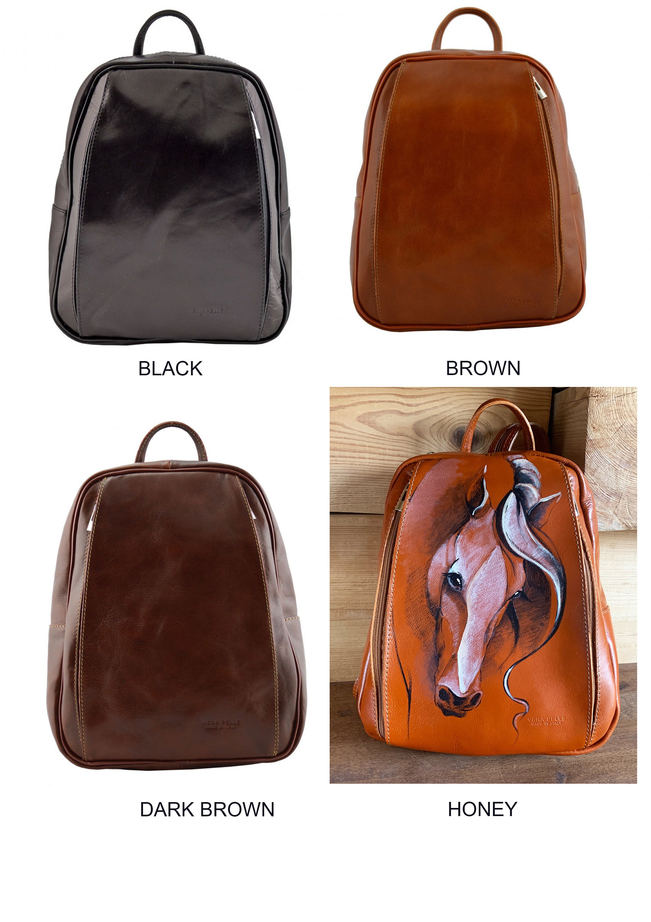 Horse Backpack Convertible Tiny Backpack Purse Hand Painted 