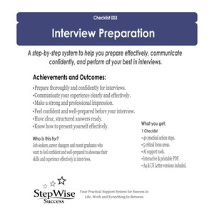 Lista de verificación: Preparación para la entrevista / Prepárate con confianza y da lo mejor de ti.