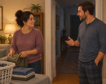Gehuwde ouders voeren zinvolle gesprekken zonder dat een ander huishouden aanwezig is.