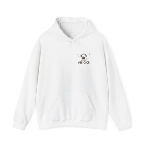 Live to Vibe Code Hoodie, Back Print Cozy Coder Hoodie, Cute Ghost Programmer, Vibe Coding Sweatshirt, Developer Gift