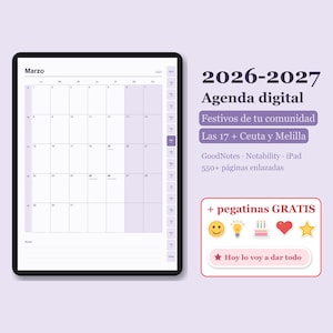2026-2027 Spanish Digital Planner Spain with Regional Holidays for every Region | GoodNotes Planner + Free Stickers