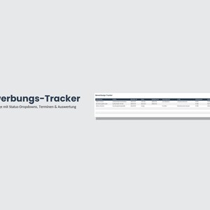 Job Application Tracker Spreadsheet EN + DE | Excel Application Tracker | Status dropdowns, follow-up dates, summary dashboard image 2
