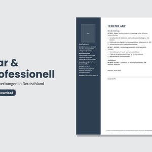 German CV Template | Tabular CV | Word & PDF | Instant Download | Classic Application Design image 4