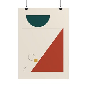 Bauhaus Geometric Poster No.2 | Terracotta Teal Abstract Wall Art Print | Modern Minimalist Home Decor Bild 1
