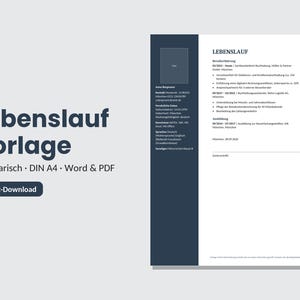 German CV Template | Tabular CV | Word & PDF | Instant Download | Classic Application Design image 3
