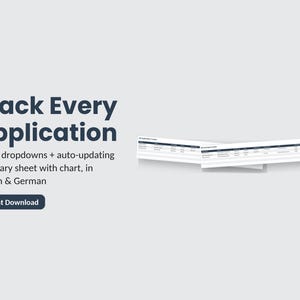 Job Application Tracker Spreadsheet EN + DE | Excel Application Tracker | Status dropdowns, follow-up dates, summary dashboard image 3