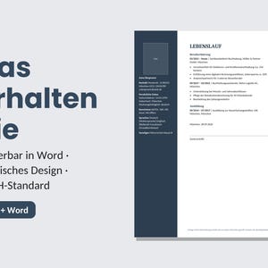 German CV Template | Tabular CV | Word & PDF | Instant Download | Classic Application Design image 5