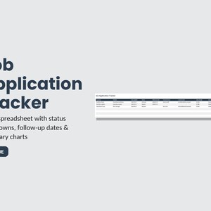 Job Application Tracker Spreadsheet EN + DE | Excel Application Tracker | Status dropdowns, follow-up dates, summary dashboard image 1
