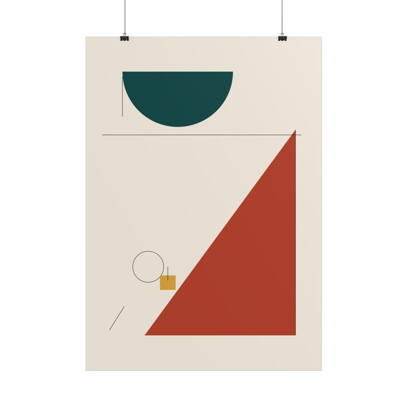Bauhaus Geometric Poster No.2 | Terracotta Teal Abstract Wall Art Print | Modern Minimalist Home Decor Bild 3