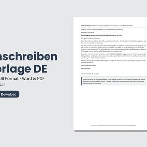 Modello di lettera di presentazione (Word DE + EN) con frase bonus | Design moderno e modificabile | DIN 5008 immagine 6