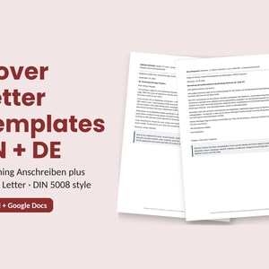Modello di lettera di presentazione (Word DE + EN) con frase bonus | Design moderno e modificabile | DIN 5008 immagine 2