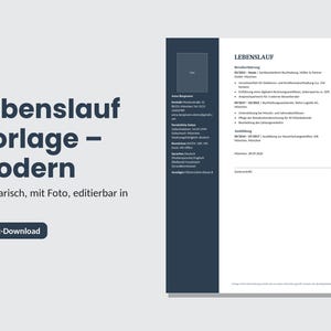 German CV Template | Tabular CV | Word & PDF | Instant Download | Classic Application Design image 1
