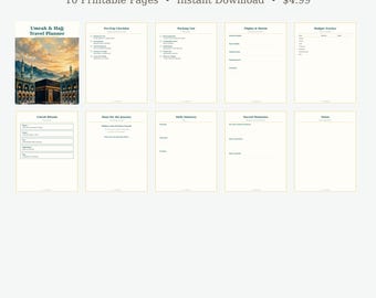 Umrah Planner Printable, Hajj Planner, Umrah Checklist, Islamic Travel Planner, Pilgrimage Planner, Makkah Travel Journal, Instant Download