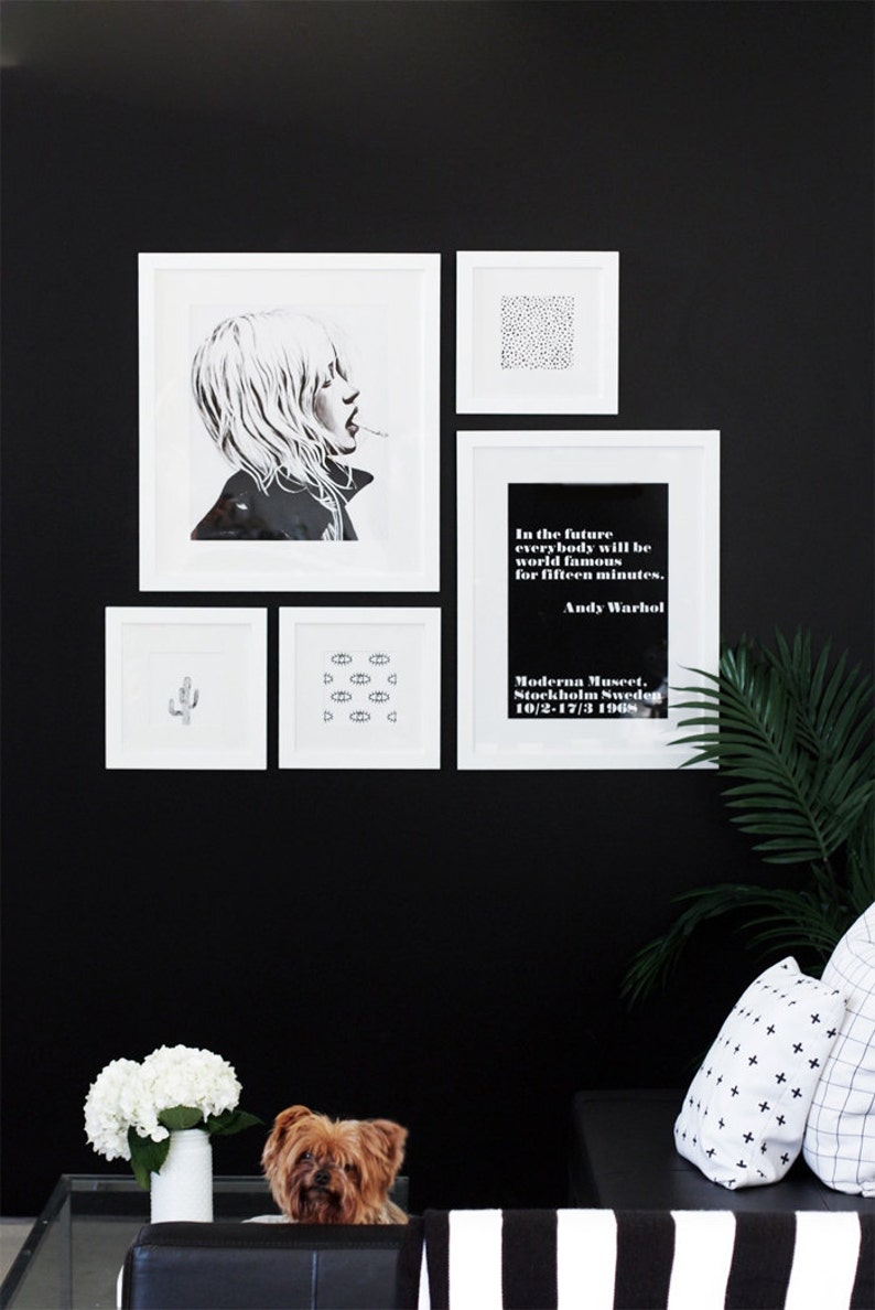 Static Fashion Print in Black & White Fashion Illustration Fashion
