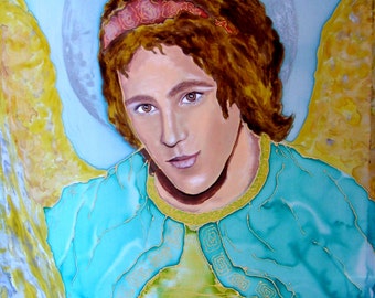 Silk Original batik handpainted  painting Skiey Angel.