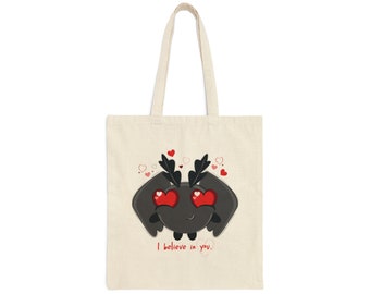 Cute Mothman Cotton Canvas Tote Bag