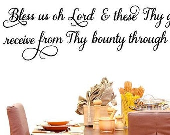 bless us oh lord and these thy gifts meal prayer vinyl wall etsy