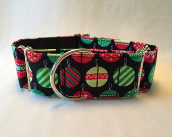 Collar de martingala con adornos navideños de 1.5"