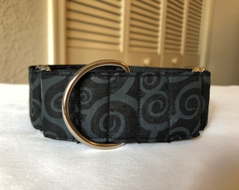 1.5" Grey Swirl on Black