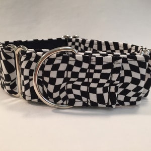 1.5&quot; Checkered Flag Martingale Collar