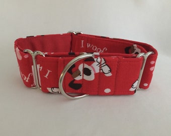 1.5" "I Woof You" Martingale Collar