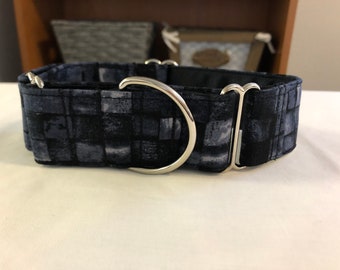 1.5" Black/Dark Gray Jewel Tone Martingale Collar