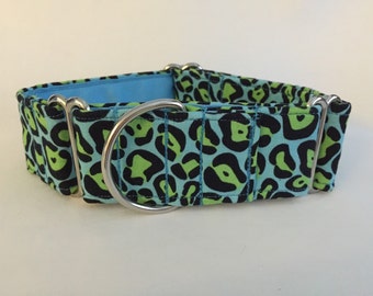1.5" Blue Ocelot Martingale Collar