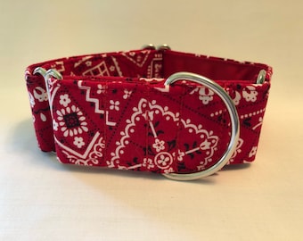 1.5" Red Bandana Martingale Collar