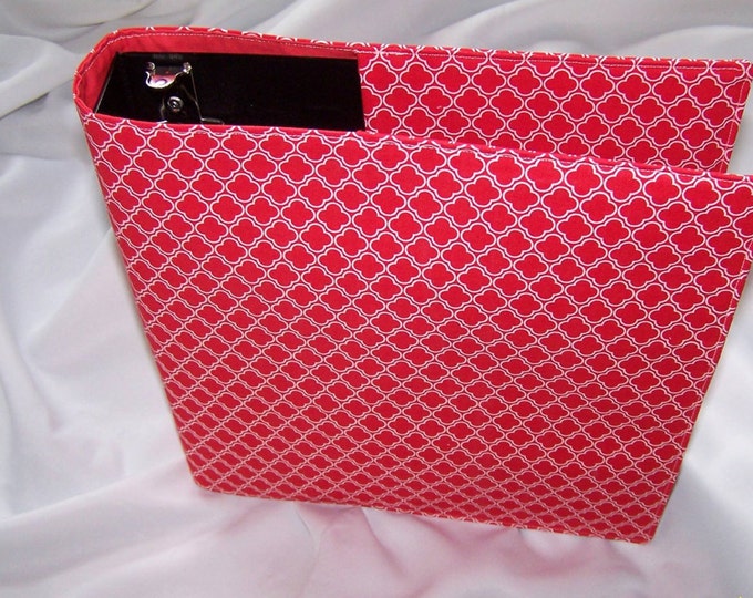 Red Quatrefoil Fabric Binder Cover BACK to SCHOOL Coupon Etsy
