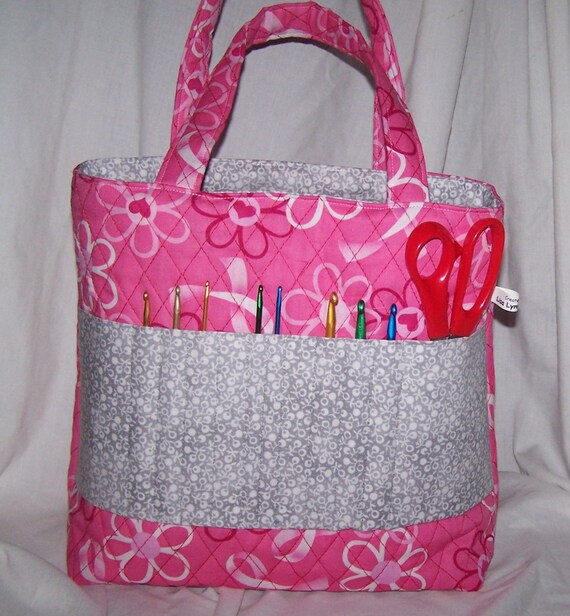 Items similar to Crochet hook bag/craft bag/needle and yarn bag