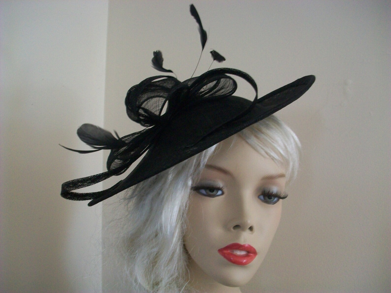 Fascinator Hat Black Saucer Disc Headpiece With Feathers on Etsy UK