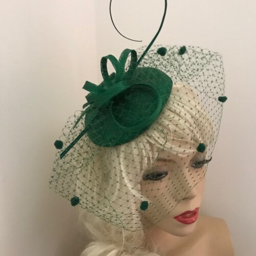 Emerald Green Fascinator Hat Hatinator on Headband for Ladies Etsy