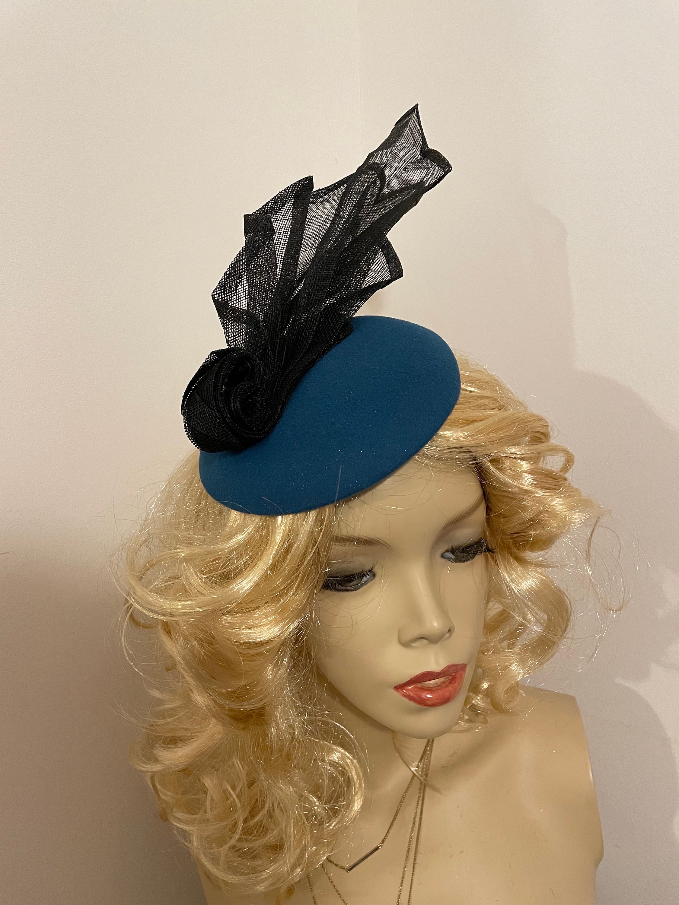 vintage 1950s 1960s Dorothy Serf hat turquoise pillbox retro rockabilly Teal 1950s Hat - Etsy UK main image 3