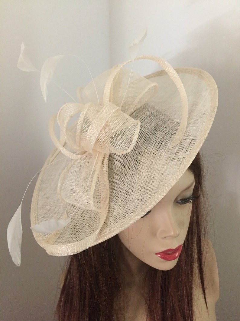 Hatinator Fascinator Hat Ivory Cream Saucer Headpiece With Etsy UK