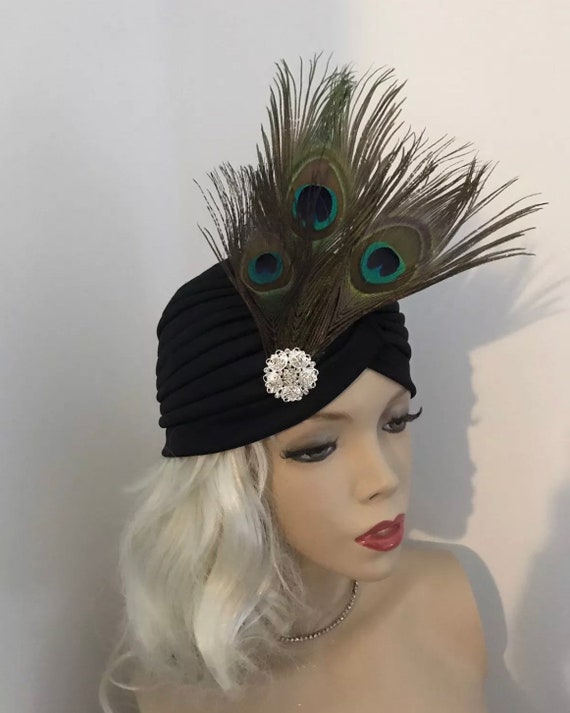 7939 1920s Feather Fascinator Headband For Women Headpiece Hats Feather Fascinator Hat for Women 1920s Vintage Flapper  main image 4