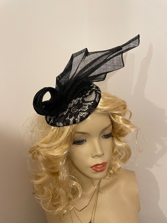 PHILIP TREACY London Fascinator Sinamay Hat Black Ivory Bow Headpiece Hatinator Philip Treacy | Accessories | Philip Treacy London  main image 2