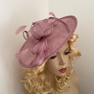 Fascinator Hat Lilac Lavender Purple Saucer hatinator on headband handmade wedding hat