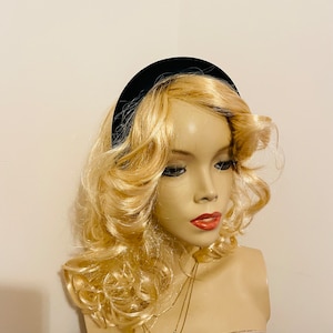 Dark Green velvet padded halo headband headpiece hairband