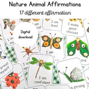 Tarjetas de afirmación de animales de la naturaleza / Bajo el mar / Estudio de minibeast / Imprimibles de la naturaleza / Educación en el hogar / Afirmaciones positivas