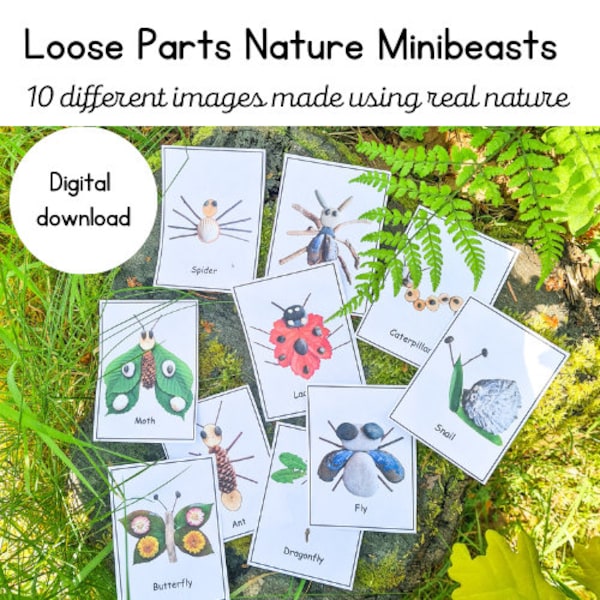 Loose Parts Nature Minibeasts | Digital Learning Resource | Minibeast Study | Nature Printables | Homeschool