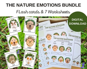 Emotionen Karteikarten | Natur Emotionen | Emotionen Arbeitsblätter | Emotionen Ressourcen | Wald Schule Emotionen printable | Kindergarten