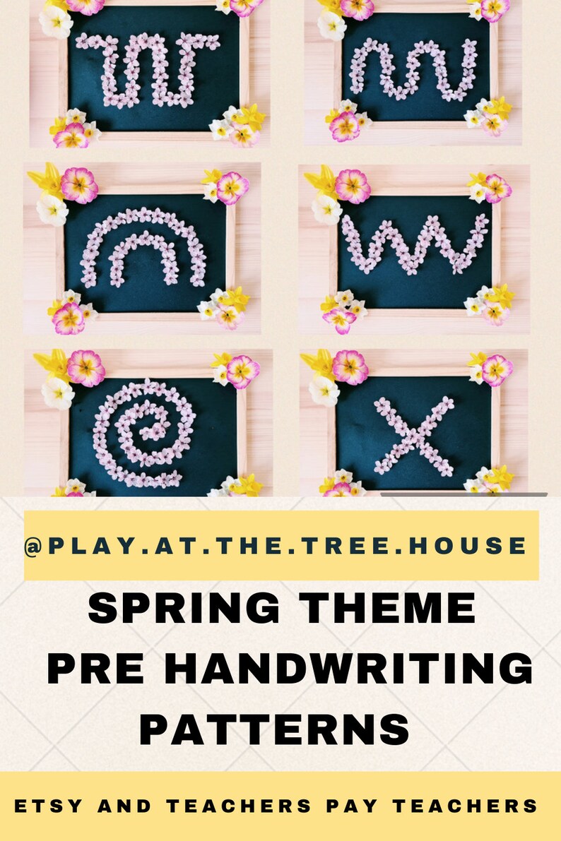 Mark Making For Spring Spring Theme Pre-handwriting Mark Making Patterns, Eyfs, Prek, Early ...
