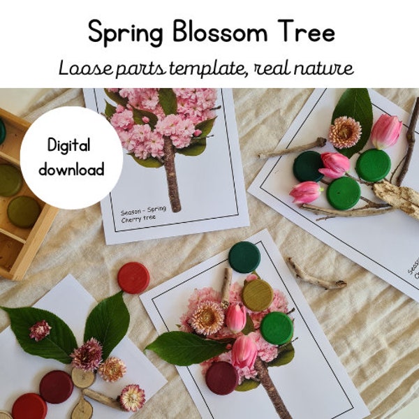 Spring Blossom Cherry Tree nature loose parts template | Digital Download | nature craft | nature activity
