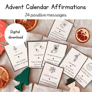 Adventskalender Affirmationen | Digitaler Download | Achtsame Weihnachten |