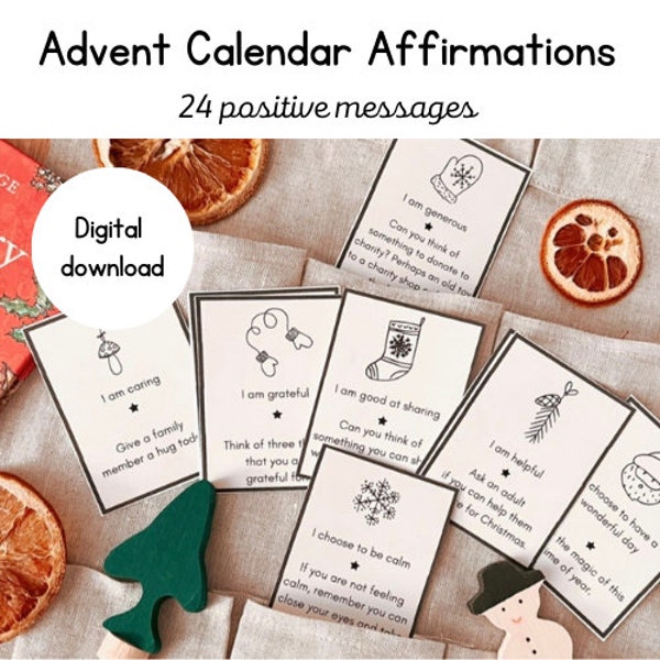 Advent Calendar Affirmations | Digital download | Mindful Christmas |