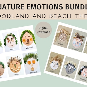 Natur Emotionen Karteikarten Bundle | digitaler Download | Emotionen Karten | Ampel Gefühle | druckbare Emotionen Ressourcen