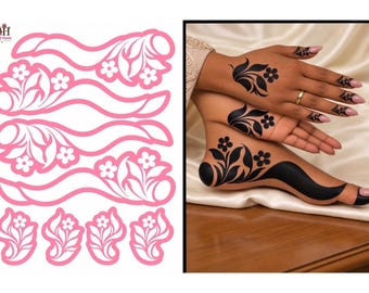 Sudanese Henna Stencil Stickers with Transfer Tape – Choose Your Design