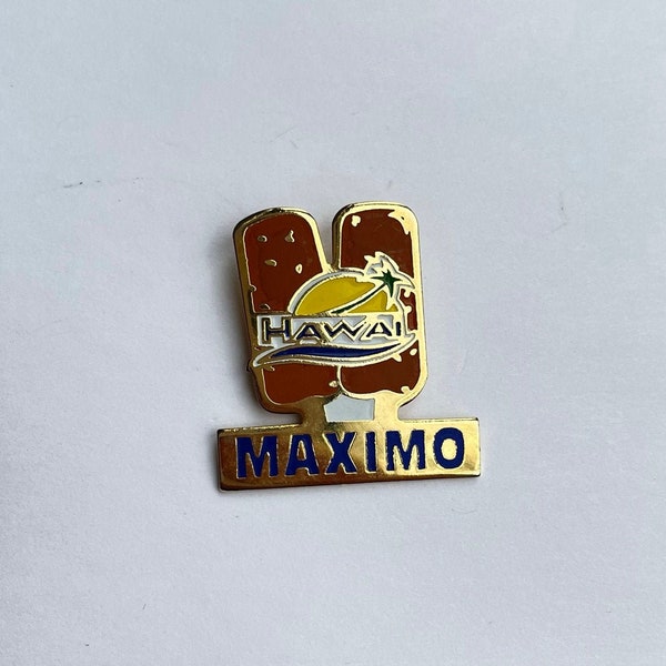 Vintage enamel pin / Maximo Hawaii ice cream cone / Le froid Gourmand / cornetto