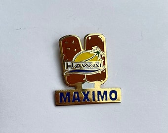 Vintage enamel pin / Maximo Hawaii ice cream cone / Le froid Gourmand / cornetto